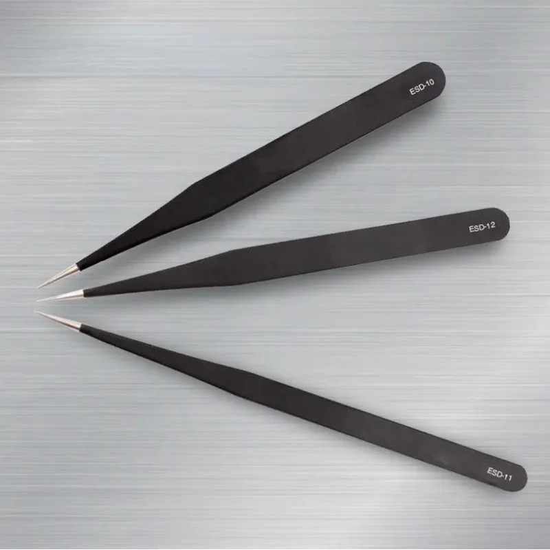 Multifunctional Stainless Steel Anti-static Tweezers Pointed Elbow Bird's Nest Clip Grafting Eyelash Clip Electronic Repair Tool precision tweezers tweezer tool esd anti static tweezers phone repair tweezers