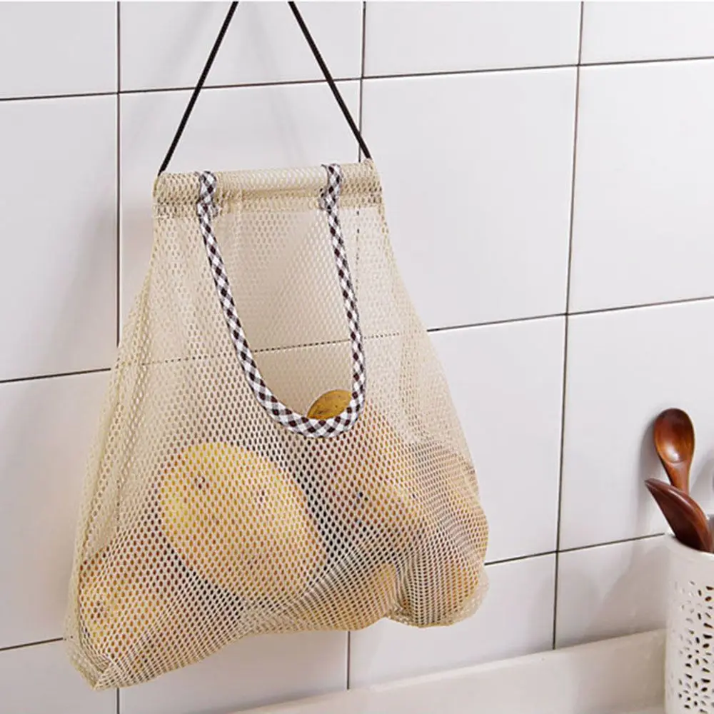 

Polyester Place-saving Onion Hanging Garlic Kitchen Organizer Storage Bags Fruit Mesh Vegetable