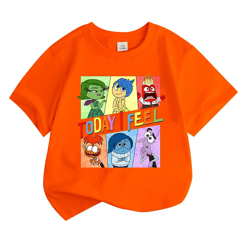 Kids T-shirts Summer Girls/Boys Cotton Short Sleeve Funny Inside Out 2 Print Tshirt Streetwear T Shirts Tops Cartoon Camisetas 2