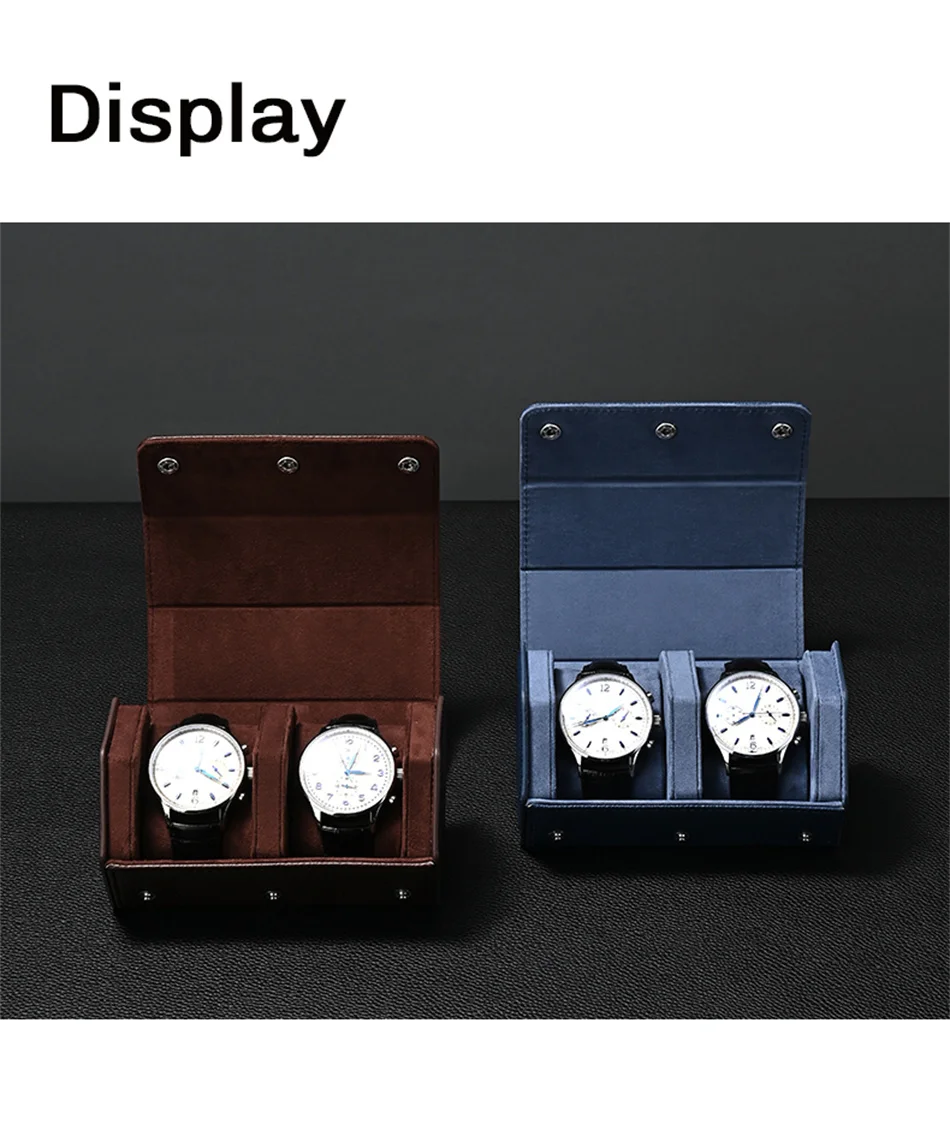 Travel Watch Organizer | Dual Watch Storage Bag Premium PU Leather Travel Watch Box, Po... - SKU TWO01859 - UGI Packaging