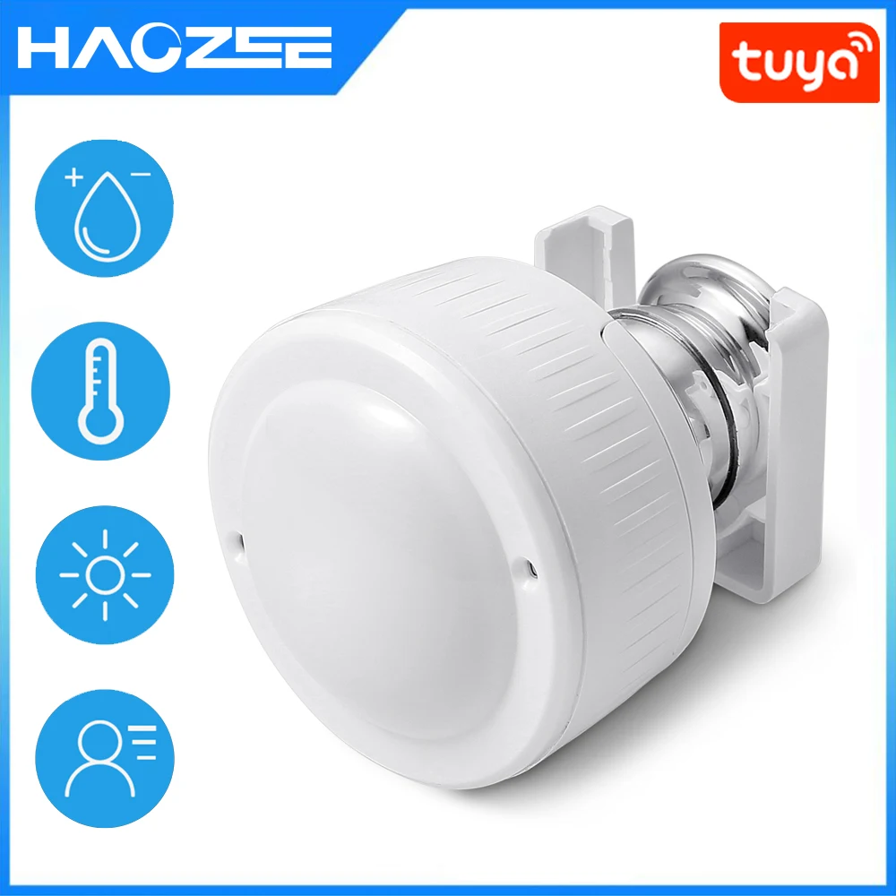 Temperature Humidity Sensor Motion Detector Motion Sensor Light Sensor Switch Photoelectric Sensor Tuya ZigBee Multi-Sensor 4 in 1 Smart PIR Motion Humidity Light Temperature Sensor USB Charge Or Battery Operated