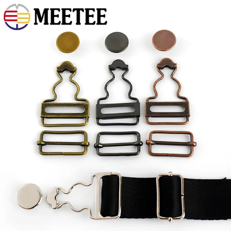 Ketsicart 50 Sets Overall Buckles Metal Suspenders Adjustable