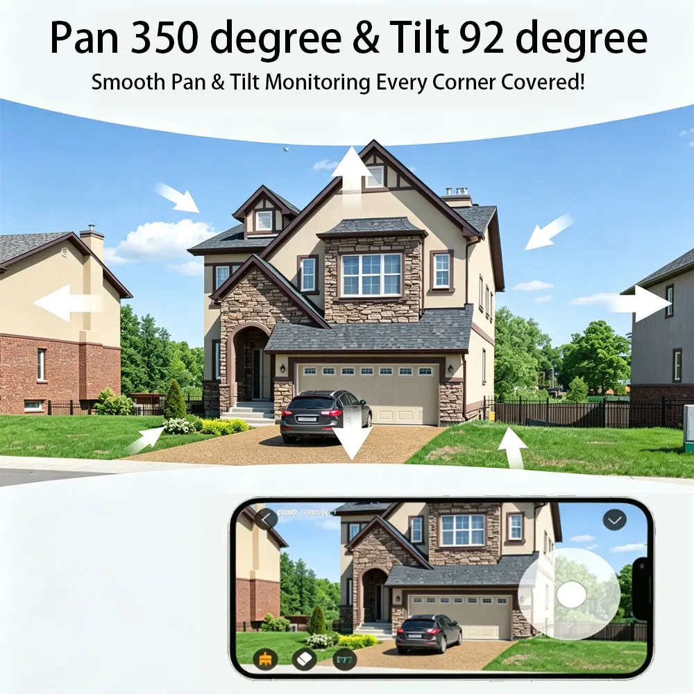 IP Camera 6K 12MP HD WiFi Outdoor Camera 8x Zoom Three Lens Dual Screen Home Security PTZ Camera 6MP Video Surveillance iCSee 3