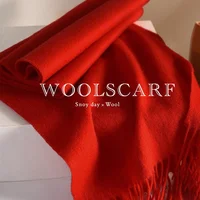 Knitted Scarf Women 100% Wool Winter Warm Scarves Bright Solid Color Design Thickened Shawl Soft Cashmere Pashmina Neck 2025 NEW - Image 4