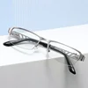 Large Frame Multifocal Glasses Men Square Metal Photochromic Reading Glasses Blue Light Blocking Eye Protection Eyeglasses 3