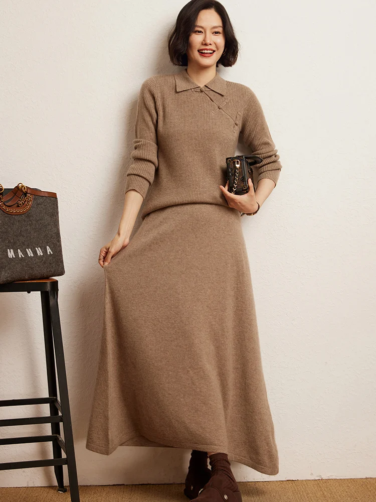 Korean Long Skirt Cashmere Detail 11