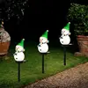 Christmas Snowman Solar Stake Lights Solar Powered Snowman Lights Waterproof Solar Christmas Decorations Outdoor Christmas For 1