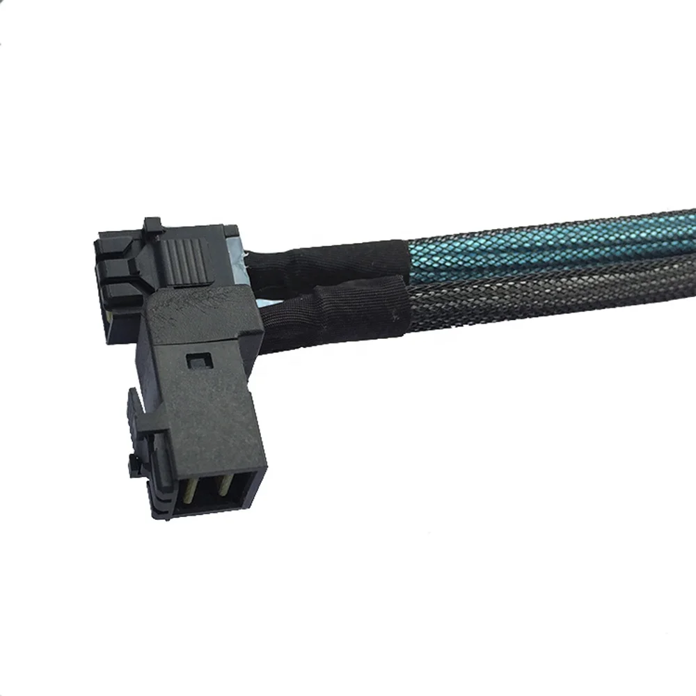 HD mini SAS SFF8643 Down Angled to SFF8643 Straight mini SAS Cable 1m