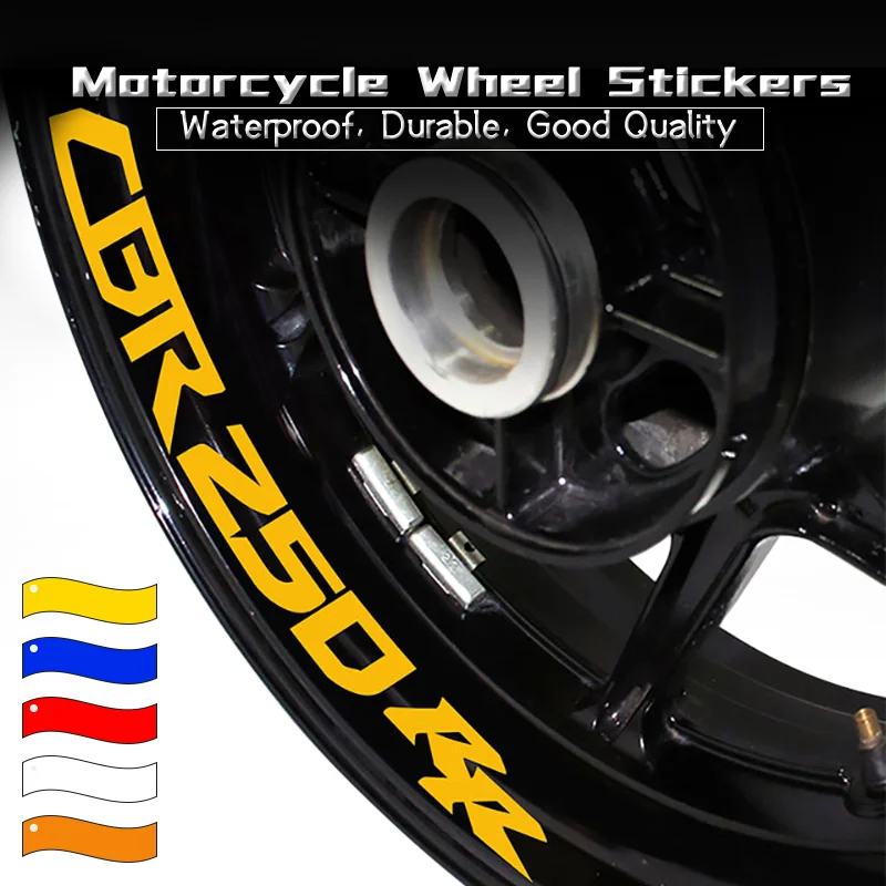 2024 For Honda CBR250RR CBR400RR Motorcycle Wheels Waterproof Decals Sign Rim Stripe Tapes Reflective Stickers cbr250rr cbr400rr 2024 high quality motorcycle wheel stickers for bmw r1100gs r1150gs waterproof reflective inner rims sign decals r1100gs r1150gs