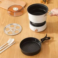 Cuiseur électrique Portable 110V/220V, marmite pliable, 1,6 l, multi-cuiseurs, Type fendu, cuiseur à riz, poêle à frire, voyage à domicile 5