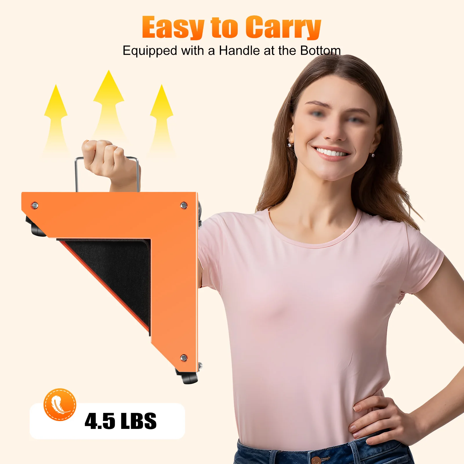 Set mit 4 robusten Möbelrollen, 3 Räder, 650 kg Lenkrollen für Möbel und Lasten – Detail 6