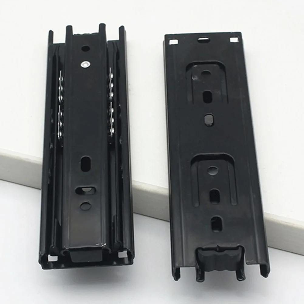 Compact 2-Piece Telescopic Drawer Rail Set for Cabinets and Furniture