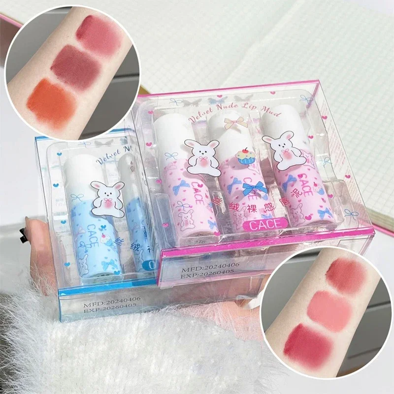 Lip Glaze lip gloss lip makeup lip glaze lip tint makeup cheek blusher Matte Peachy-pink Liquid Lipstick Waterproof Long Lasting Velvet Nude Red Lip Mud Smooth Cheek Rouge Tint Cosmetics