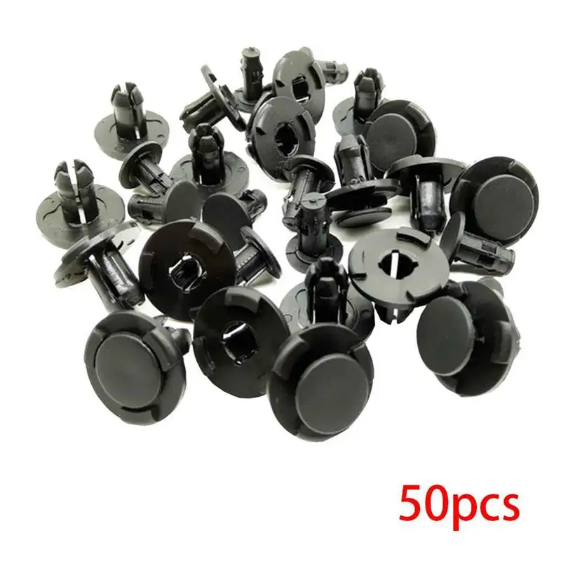 50Pcs/Set 8mm Rivet Retainer Plastic Car Fastener Clip Auto Bumper Fender Push type fixing Clips for Nissan Livina TIIDA Sylphy