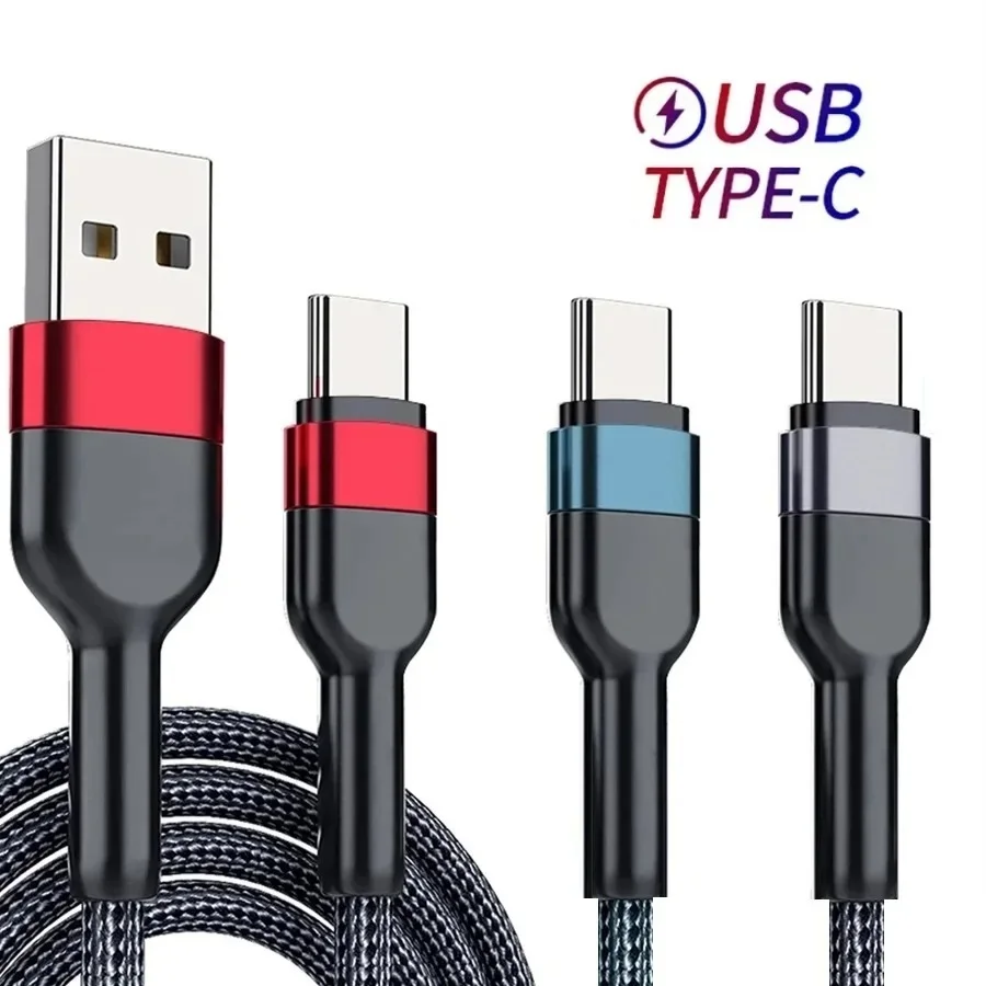 2-3Pcs 3M 10Ft Cavo Usb C In Lega Di Nylon Di Tipo C A Ricarica Rapida Per Samsung S21 S20 S23 S24 Xiaomi Mi 10 Htc Lg Android Phone