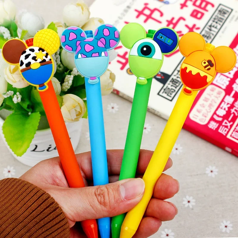 Disney Mickey Minnie Mouse Pen Holder Desktop Mini Storage Bucket Kawaii Candy Color Gel Pen Black Pens Stationery Ins Cartoon pen holder