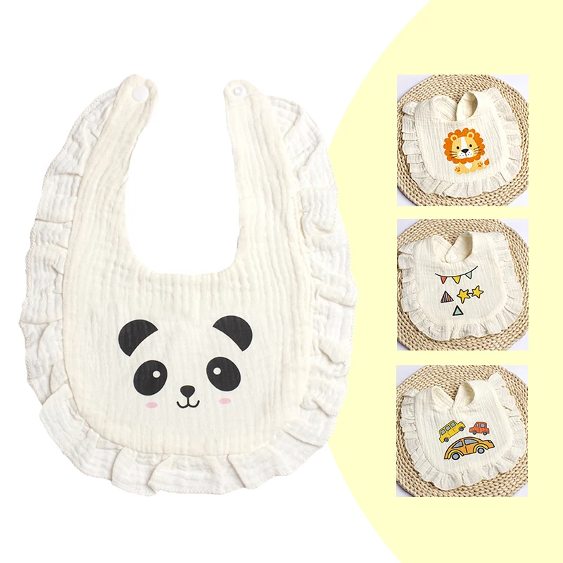 Cute Animal Wool Baby Feeding Bibs – Soft & Absorbent (Pack of 2)