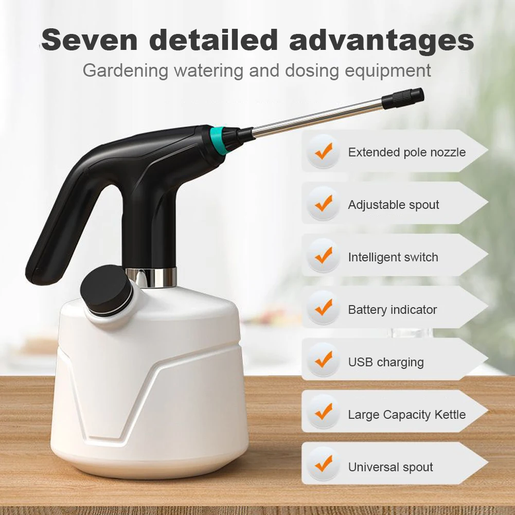 0.9-2L Electric Sprayer USB Rechargeable Hand-held Garden Sprayer Household Car Wash Spray Bottle Agricultural Irrigation Tools