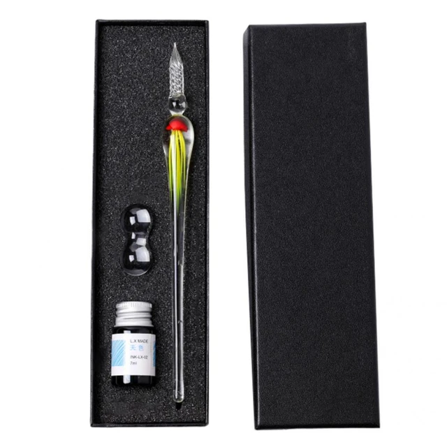 Glass Dip Pen Ink Fountain Pen Stylish Glass Calligraphy Pen 