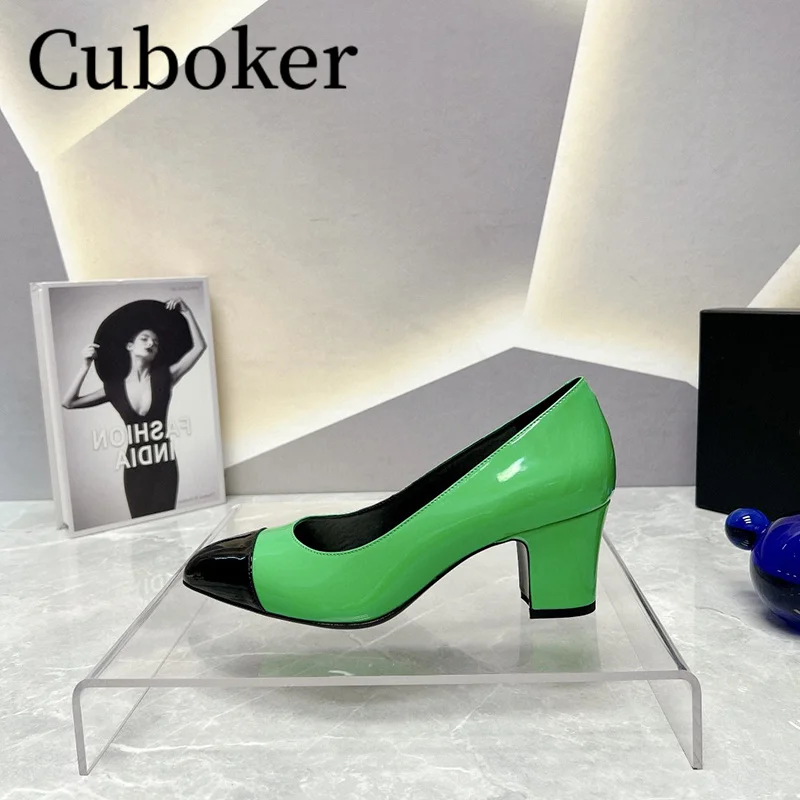 

Женские туфли из лакированной кожи, на высоком каблуке, с острым носком