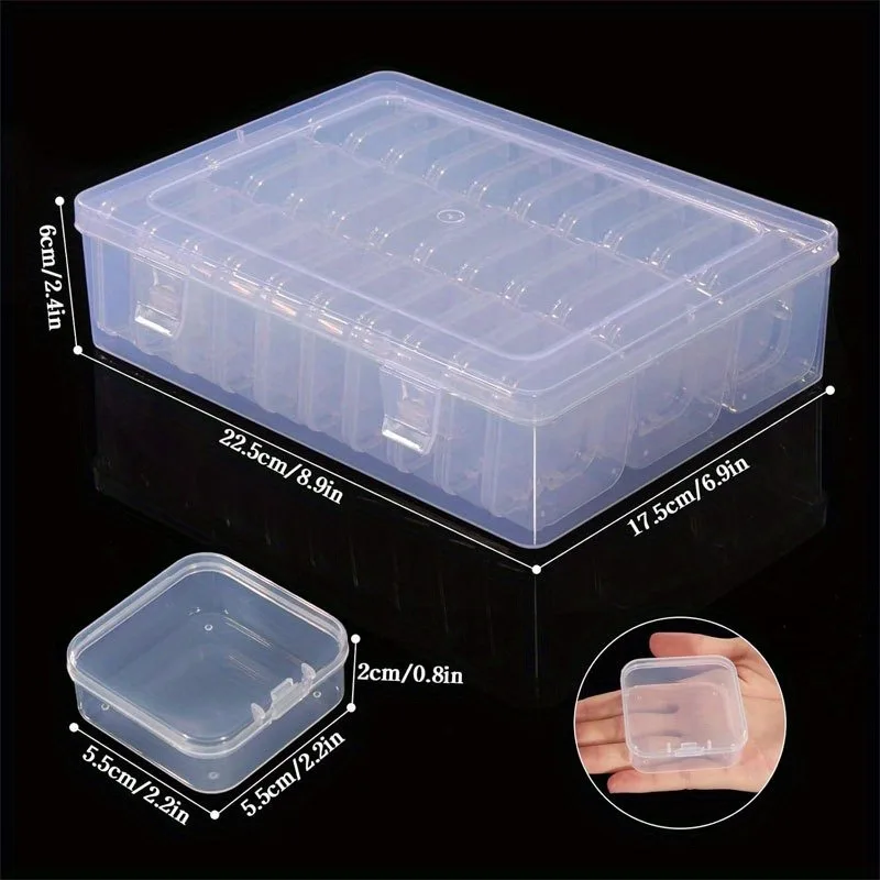 Storage Boxes 1 Set of 30 Grid Storage Gift Diamond Painting Stone Beads Suitable for Diamond Embroidery Box DIY Craft Storage