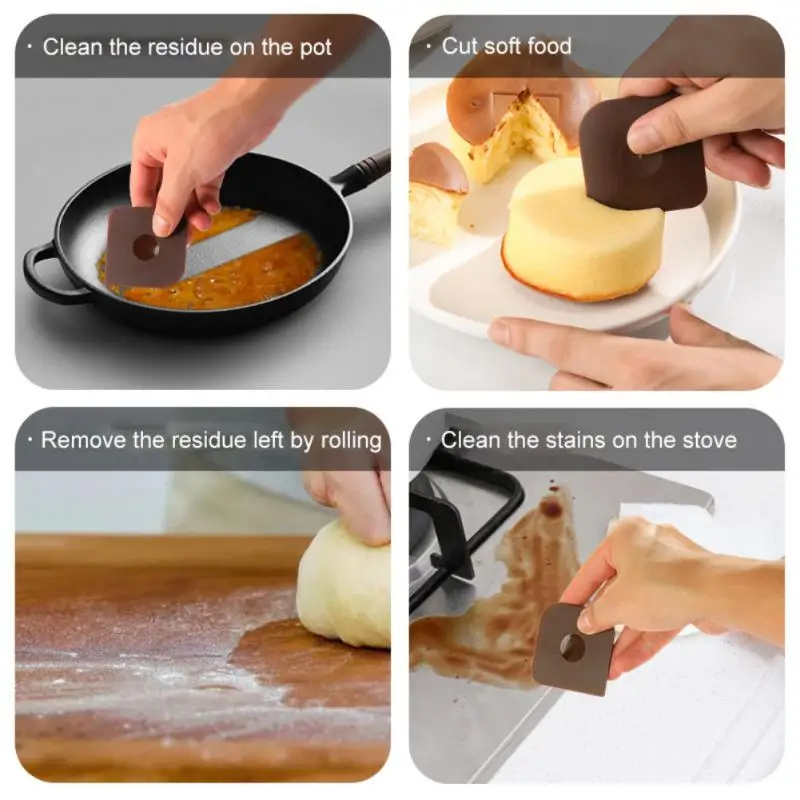 Oil Scraper Multi-function Square Kitchen Bathroom Stove Dirt Decontamination Cake Baking Tool Oil Plate