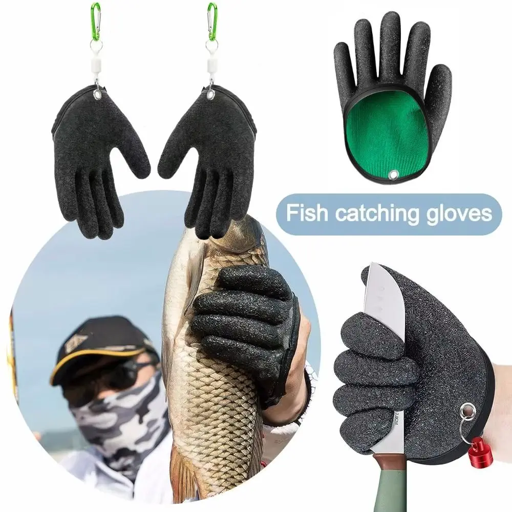 1pcs Multi Functional Fishing Gloves Anti Slip Full Finger Fishing Catching Gloves Anti Stab Wear-resistant Protect Hand Glove