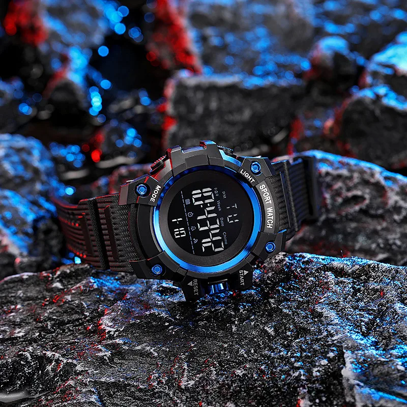 Large dial outdoor sports electronic watch, children's multifunctional alarm clock electronic watch