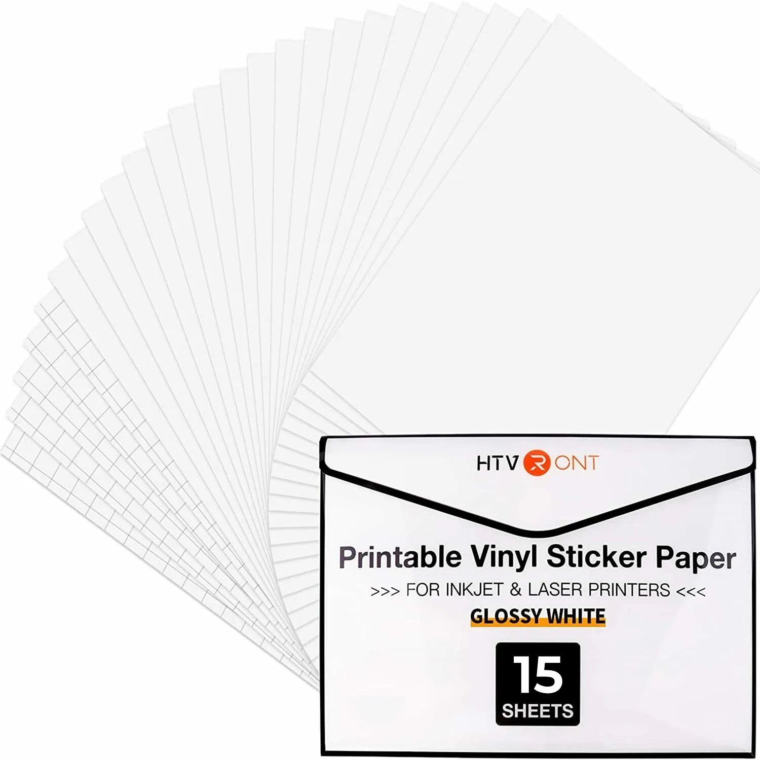 15 Sheets Printable Vinyl Clear Sticker Paper Inkjet Printer 8.5x11 inch Transparent Label Paper for DIY Stickers, Decals, Size: 8.5 x 11