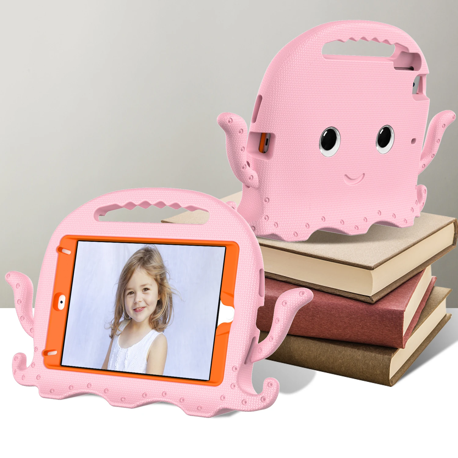 Children's Shockproof Protective Tablet Case with Handle - Cute Design