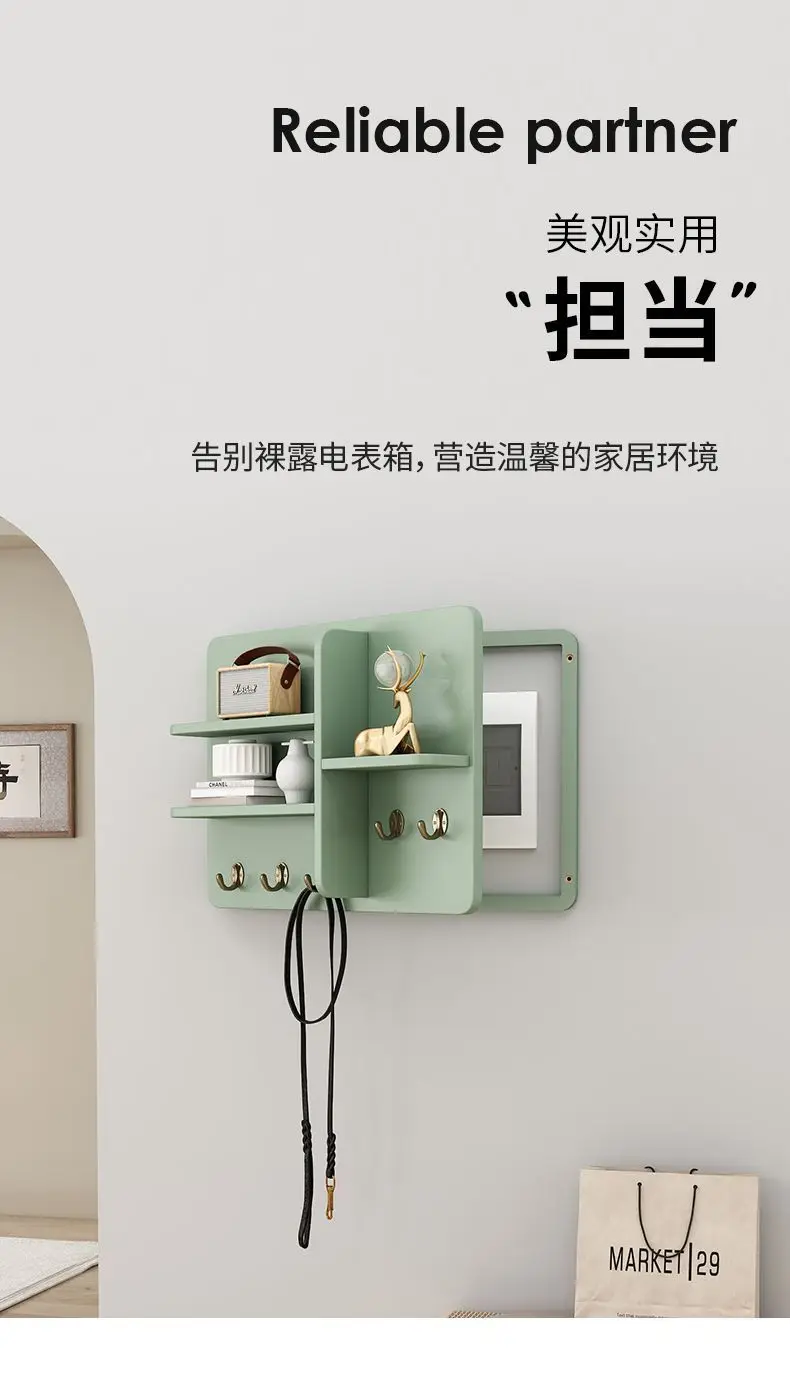 Description Picture 5 of itemElectric Meter Box Decor Power Switch Hide Cover Wooden Boards Shelf Rack Wall Decorations Home Design Painting Decorative
