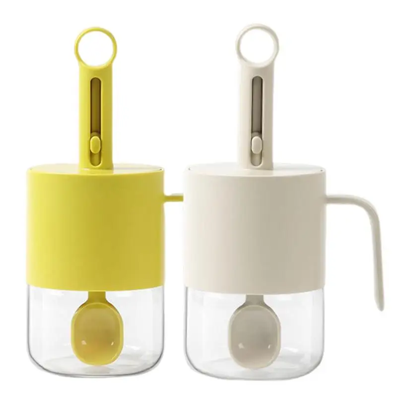 

Seasoning Container Jars Retractable Storage Container With Spoon Lid Integrated Salt Container Strong Sealing Salt Container