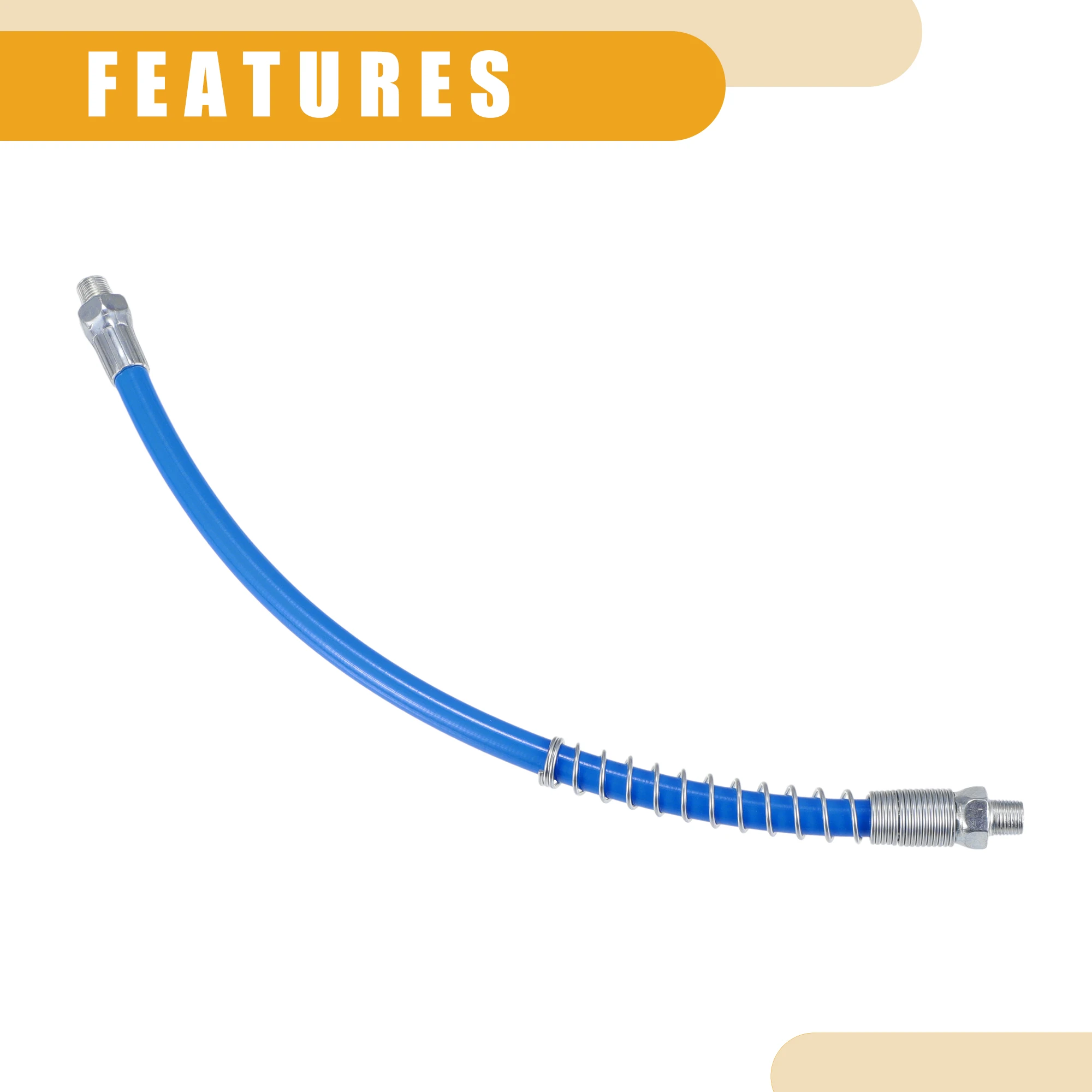 30/40/50cm-180cm Grease Gun Hose Extension Hand and Air Powered Grease Guns Connector Trailer Flex Hose X Autohaux grease gun coupler