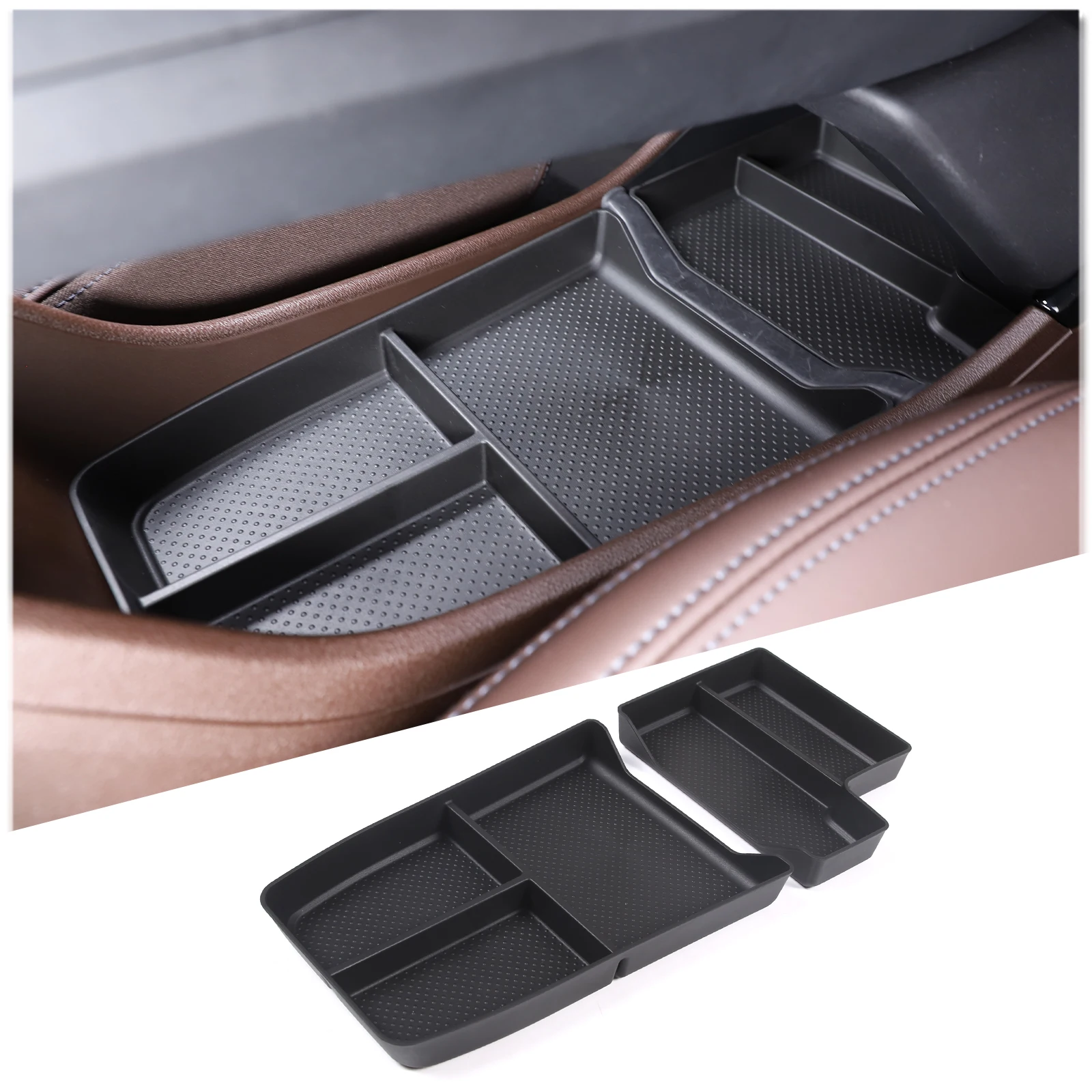

For 2023-2024 BMW X1 IX1 U10 U11 TPE Black Car Central Control Lower Storage Box Mobile Phone Tray Car Accessories