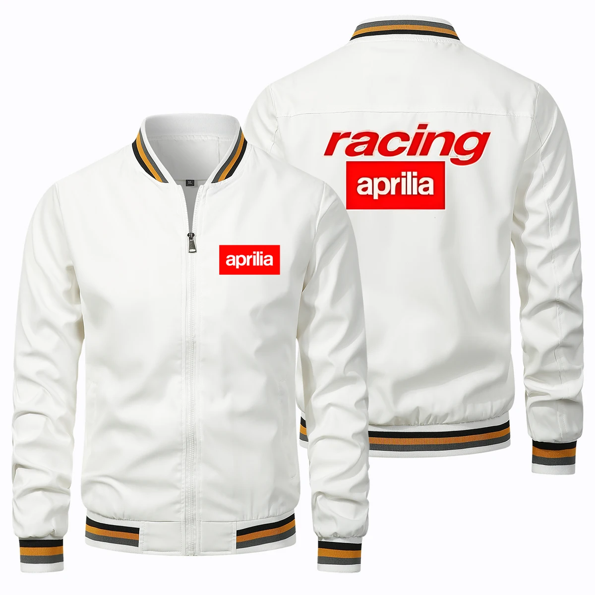 Men Motorcycle Jacket Aprilia Printed Hip-hop Street Off-road Bomber Baseball Shirt