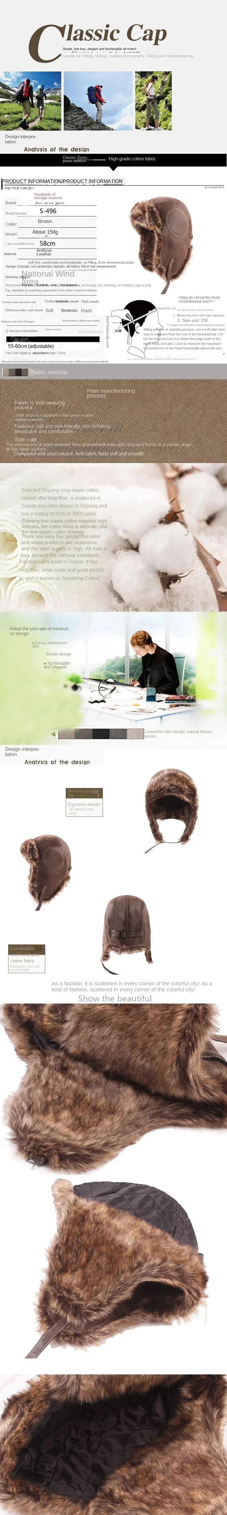 Kälteschutz Winterausrüstung Russische Ushanka Kossack Trapper Jäger Kopfbedeckung Pilot Aviator Sturmhaube Mütze – Detail 1
