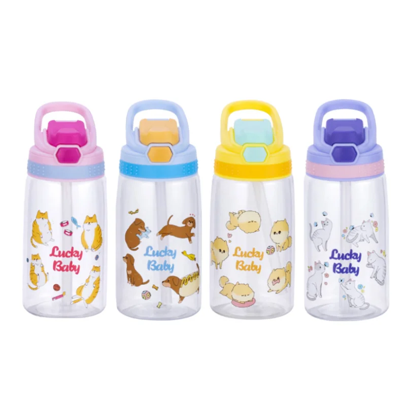480ML Kids Sippy Cup Cartoon Water Bottles With Straws And Lids Spill Proof  Portable Toddlers Beverage Cups For Kids Drinkware - AliExpress