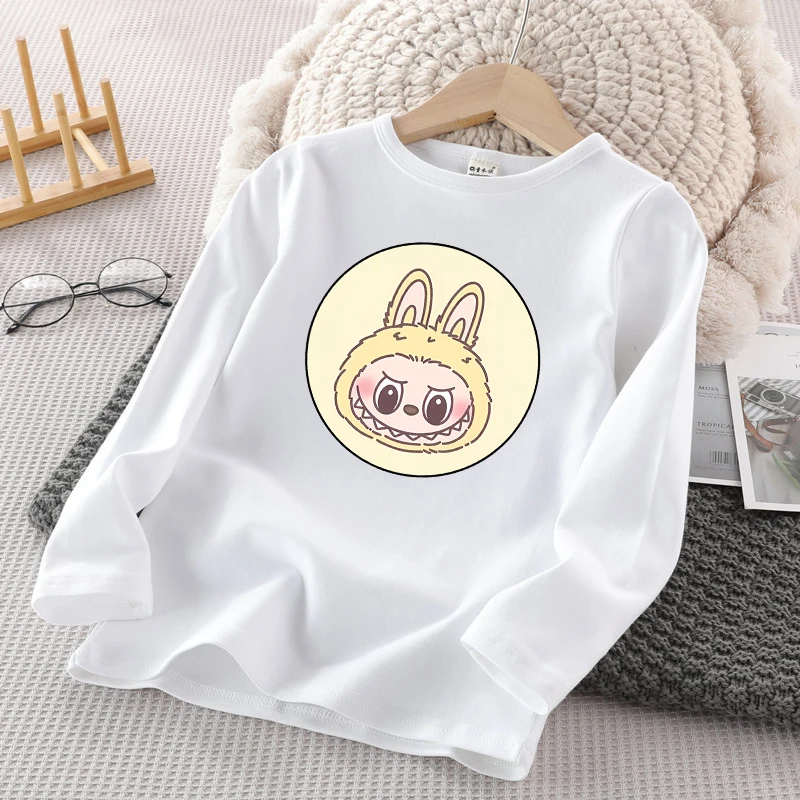 thumbnail image 5 of POP MART Labubu - Camiseta de manga larga para niños, bonito jersey con estampado de dibujos animados, para invierno, informal, cálida, para niños y niñas, regalos de cumpleaños, 5 of 5