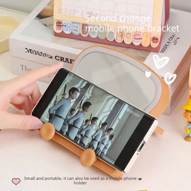 휴대용 LED 메이크업 거울 조명, 가정용 기숙사, 빵 조각, 채우기 조명 빗, 메이크업 거울 렌즈, 침실, 커플, 친척