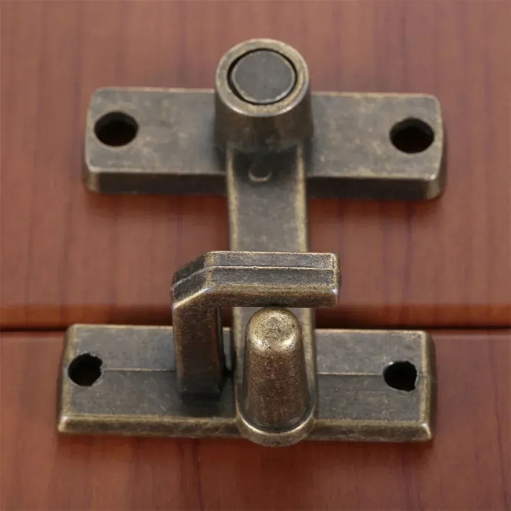 Door Latch 1set Bronze Sliding Window Door Lock Handle Metal Door Latch Guard Latch Bolt With Screws Home Safety Chain Home Hardware