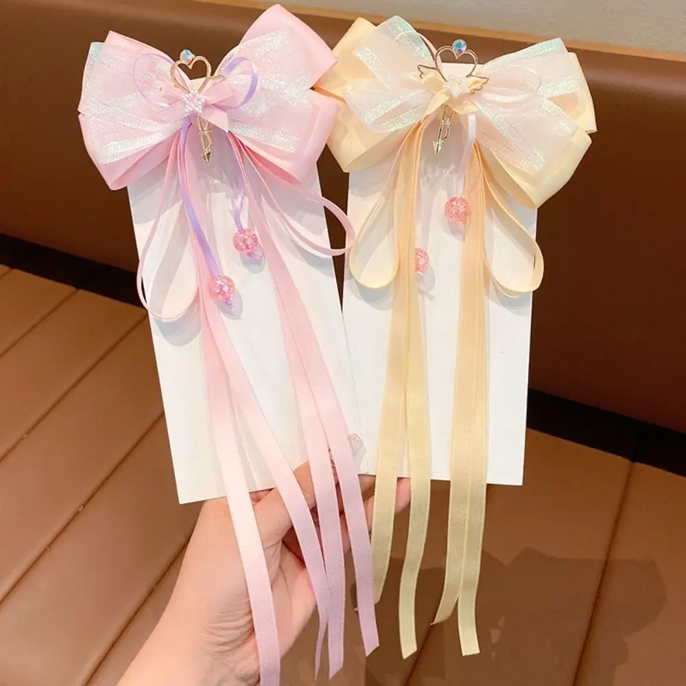 

Заколка для волос с бантом в стиле принцессы, модный зажим для волос, тканевый детский головной убор, украшения для волос, аксессуары для волос, ленточная шпилька для волос для девочек