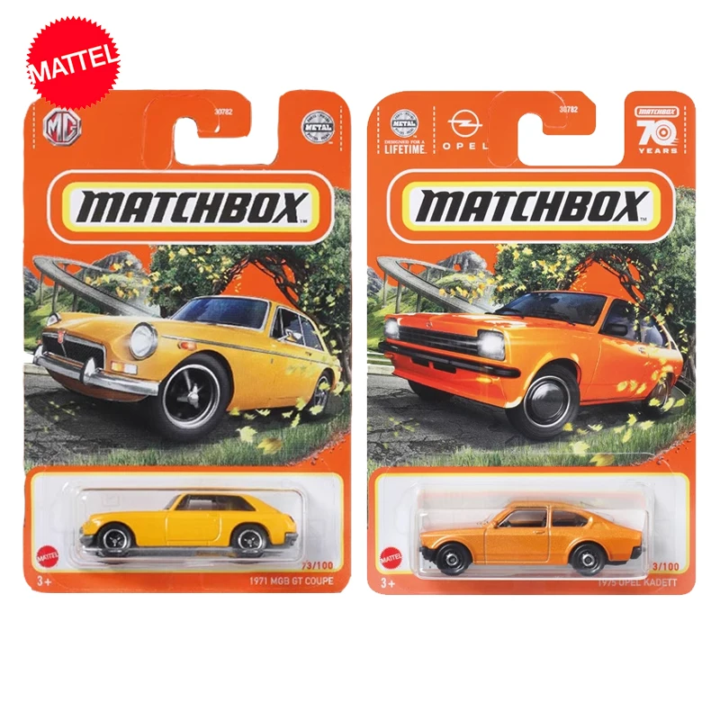 Original Mattel Matchbox 1/64 Car Diecast 70 Years 1975 Opel Kadett 1971 MGB Vehicle Model Toys for Boy Collection Birthday Gift