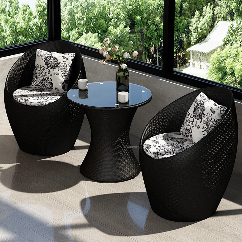 Nodic Balcony Table And Chair Combination Threepiece Set Outdoor