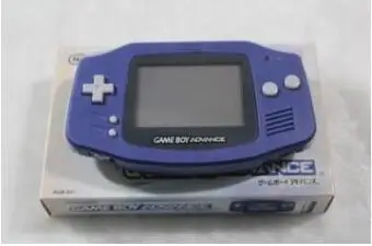 Novo console de jogos GBA Palm sem traseira, colorido, destacando a nostalgia retrô. Pequeno presente._voghion.com