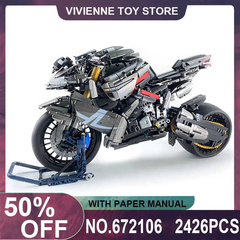 

MOC-672106 Technical City Motorcycle Car Building Blocks Racing Z H2 Motobike Vehicles Bricks Puzzle Toy Birthday Gift For Kids
