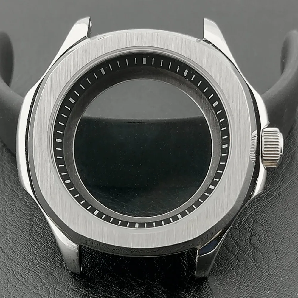 Elegant Men's Watch Case with Sapphire Glass, 39.5mm, 5-Bar Water Resistance, for 28.5mm Dial Accessories
