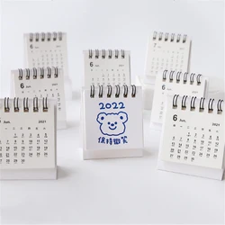 Mini calendrier de bureau, 1 pièce, 2022, dessin animé, Kawaii, double calendrier quotidien, planificateur, Agenda annuel, à faire soi même 