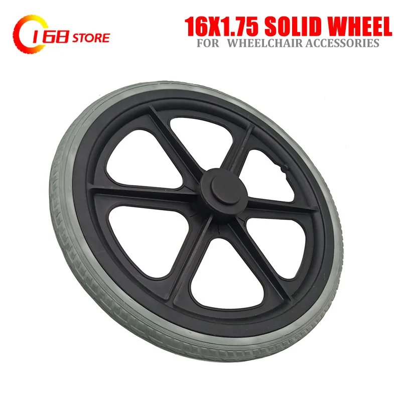 

16 Inch Wheelchair Accessories Rear Tire x1.75 Solid Large Pneumatic