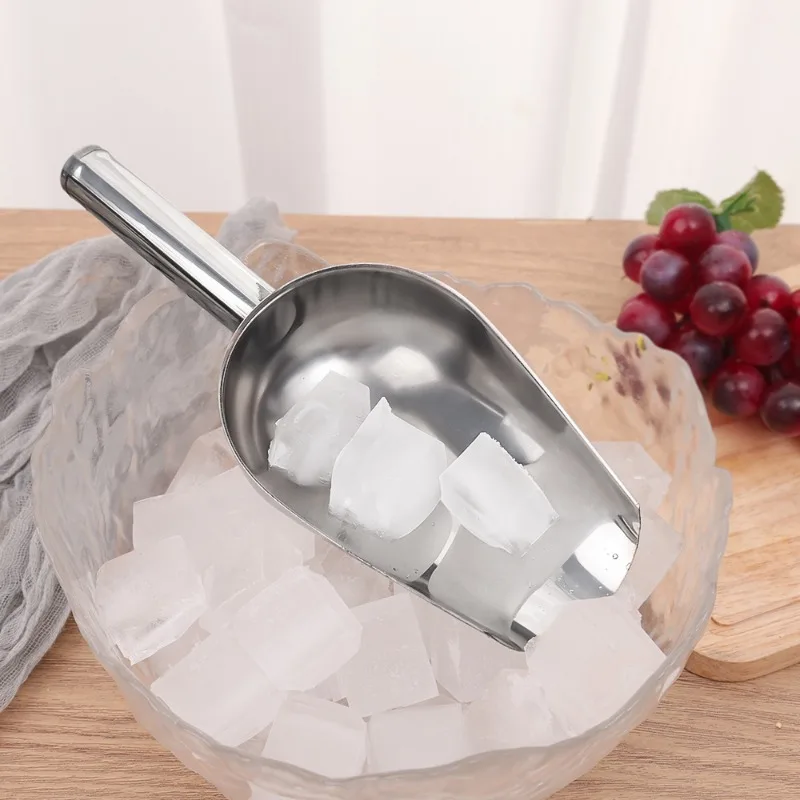 Ice Cube Scoop Stainless-Steel Bar Kitchen Spice Candy Flour Nut Scoop Spoon Dry Goods Shovel Party Kitchen Accessories