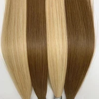 Extensions de cheveux naturels à pointe droite 100% cheveux humains véritables, mèches brunes à fusion, capsules de kératine pré-collées, mèches blondes à tisser 5